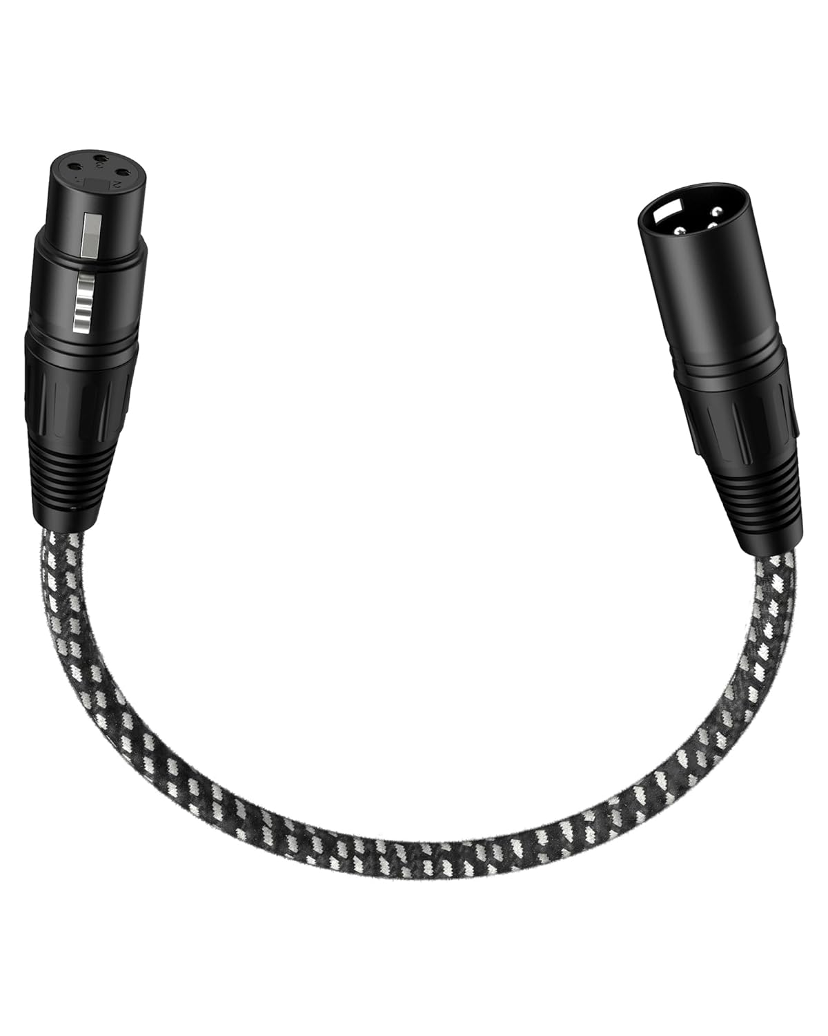 VANDESAIL XLR Cables 25ft 2 Pack, Durable Nylon Braided XLR Microphone Cable, Mic Cable, Shielded and Fully Balanced OFC Male to Female Cord for Recording Mixer Amplifie Speaker Black White
