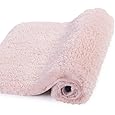 Walensee Bathroom Rug Non Slip Bath Mat (24x17 Inch Blush) Water Absorbent Super Soft Shaggy Chenille Machine Washable Dry Extra Thick Perfect Absorbant Best Small Plush Carpet for Shower Floor