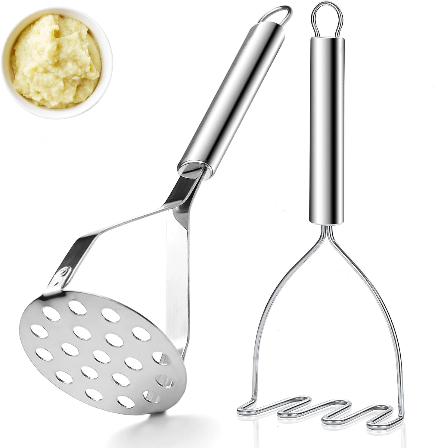 Purilite Select Dual-Head Stainless Steel Potato Masher Set