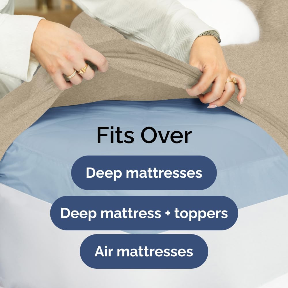 Extra Deep Queen Sheet Set - 6 Piece Breathable & Cooling Sheets - Hotel Luxury Bed Sheets Set - Easy & Secure Fit - Soft, Wrinkle Free & Comfy Sheets Set - White Sheet Set w/Extra Deep Pockets
