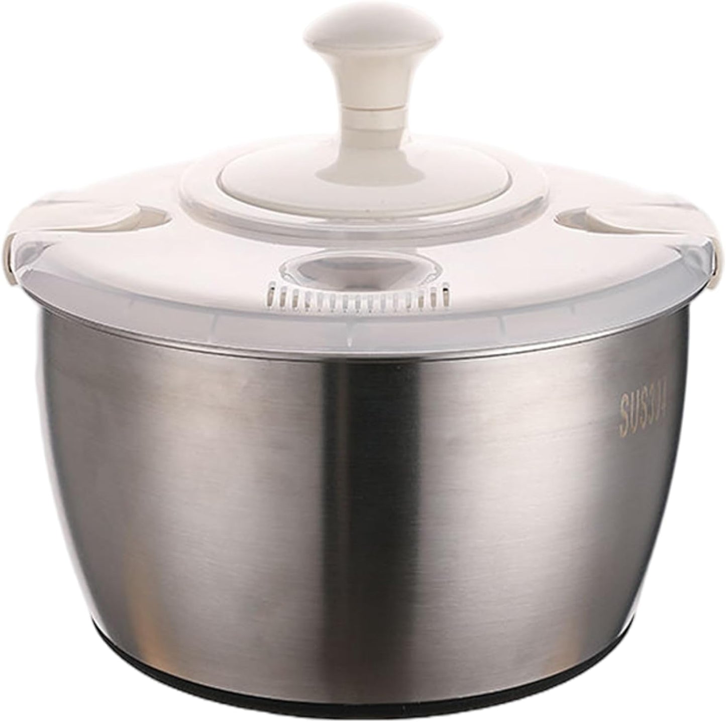 Salad Spinner 5L Dual Layer Stainless Steel & PP Lettuce Spinner with Lid & Rotating Handle Multi-Purpose Quick Dry Fruit and Vegetable Wash for Kitchen, Salad, Lettuce