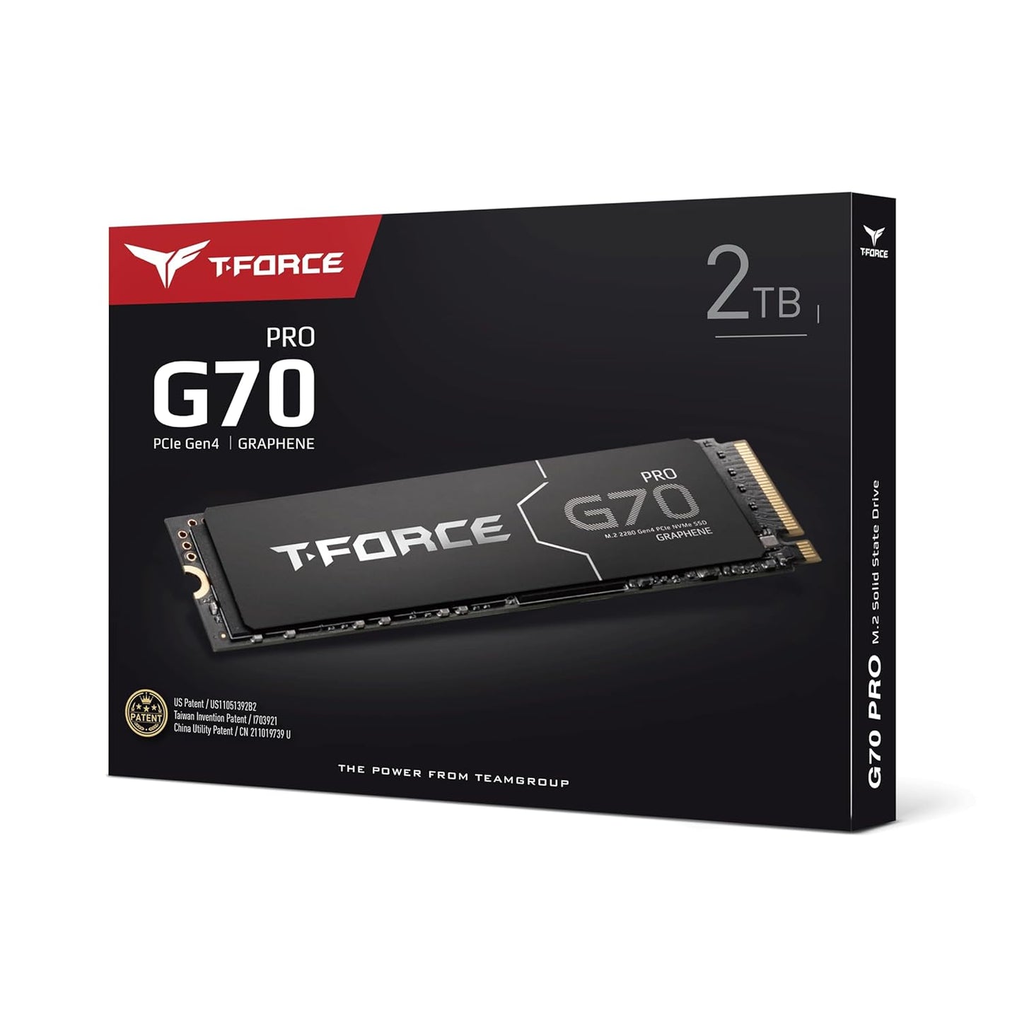 TEAMGROUP T-Force G70 PRO Graphene Heatsink 2TB DRAM SLC Cache 3D TLC NAND NVMe InnoGrit PCIe Gen4x4 M.2 2280 Gaming Internal SSD Works with PS5 Read/Write 7400/6800 MB/s TM8FFH002T0C129
