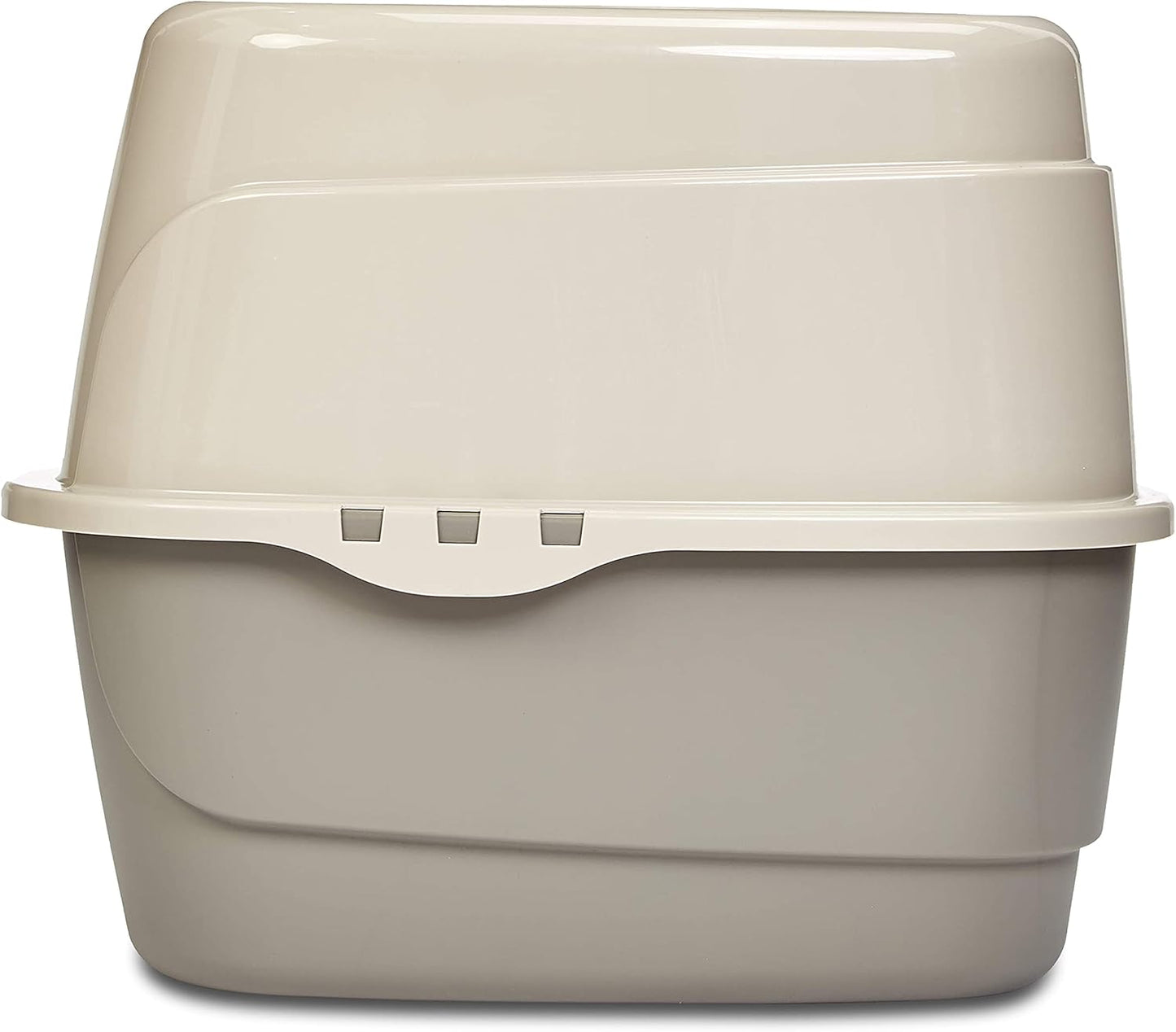 No-Mess Hooded Enclosed Cat Litter Box, Large, Multicolor, 24 in x 18 in x 17 in