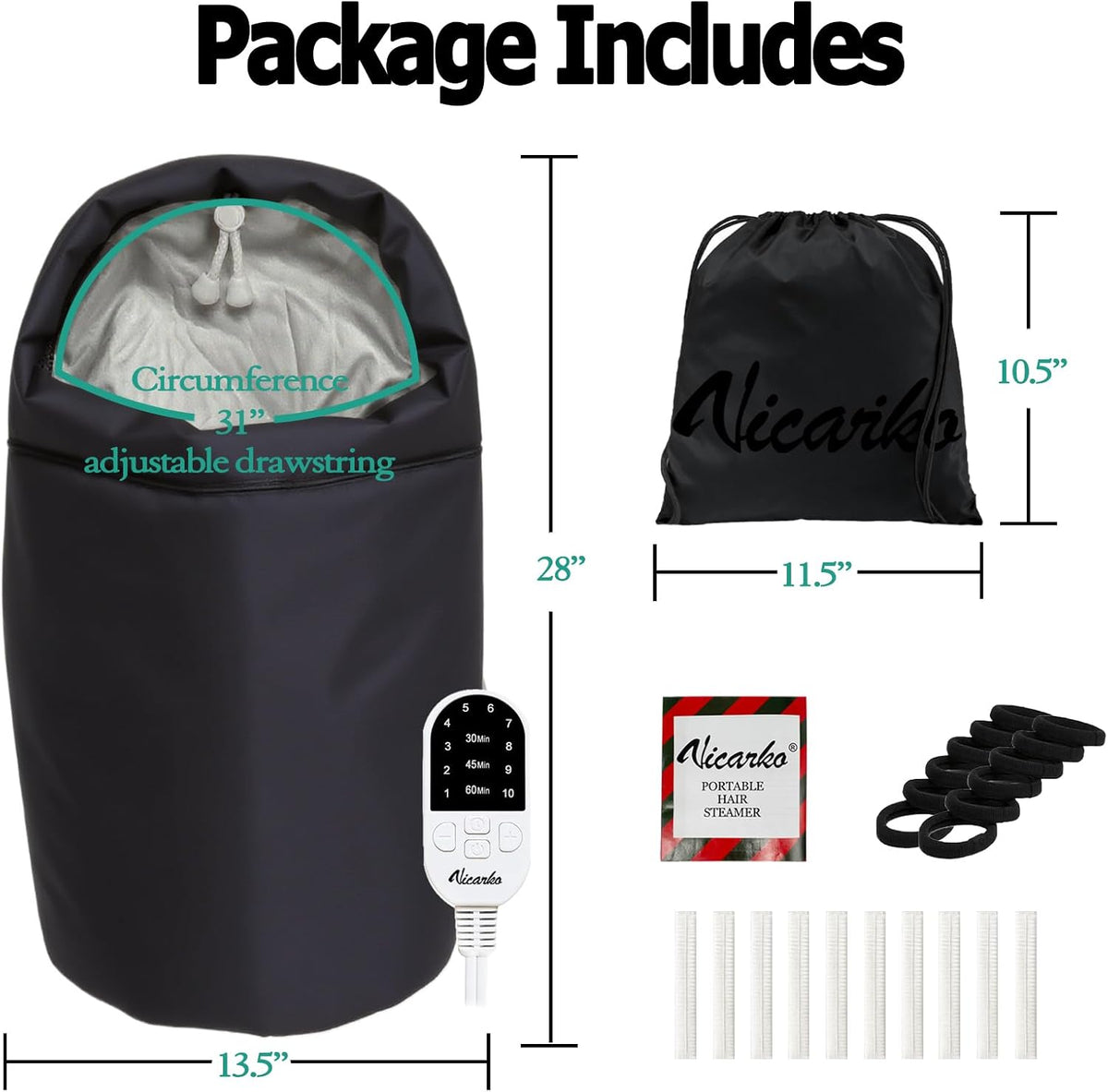 VICARKO Hair Steamer Cap for Deep Conditioning and Natural Hair Home Use