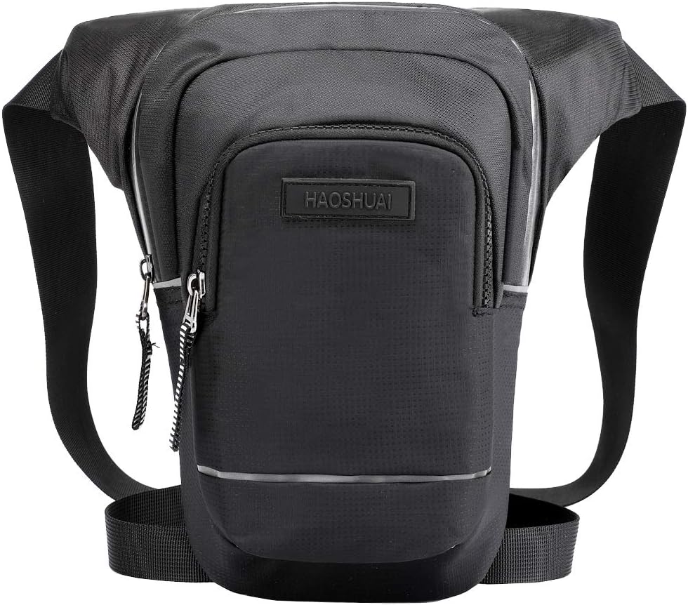 Motorcycle Drop Leg Bag Nylon Waist Pack for Men Women Travel Hiking Tactical Cycling Bike Ride Riding Crossbody Shoulder Fanny Pouch