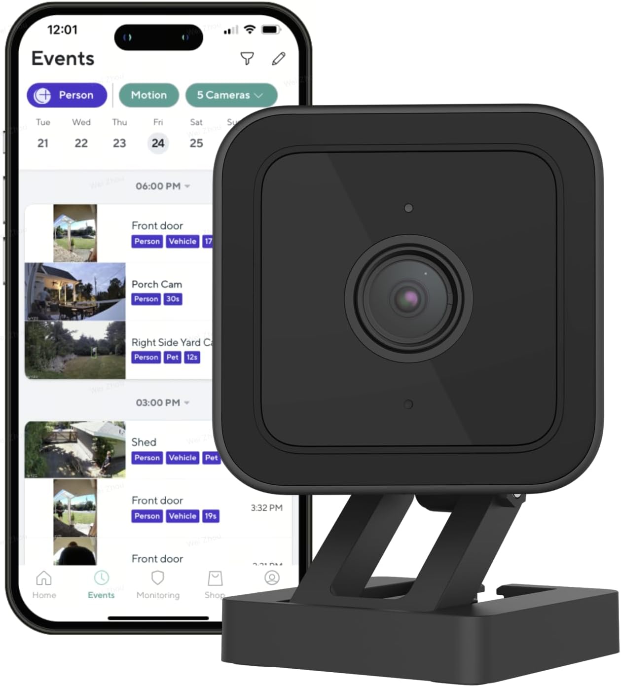 Wyze Cam v3 with Color Night Vision, Wired 1080p HD Indoor/Outdoor Security Camera, 2-Way Audio, Works with Alexa, Google Assistant, and IFTTT, 2-Pack