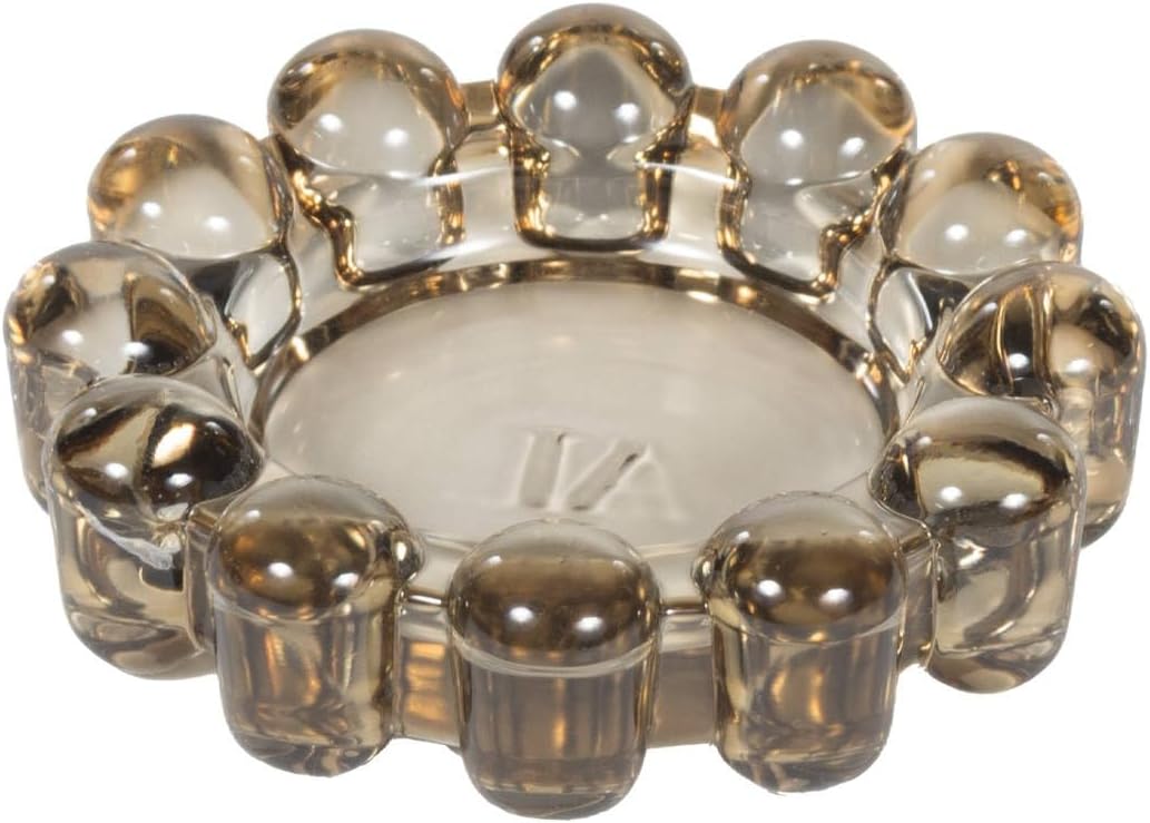 Smoky Glass Bubble Candle Dish – Modern Decorative Candle Holder for Votives, Tea Lights & Diffusers, Small Tabletop Glass Tray (5" Diameter) - PuriLite