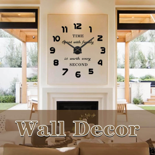 Vangold Modern 3D Acrylic Mirror Metal Luxury Frameless Large Wall Stickers Clocks Style Watches Hours DIY Room Decor Home Decorations - PuriLite