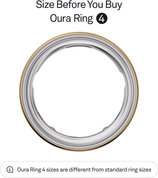 Oura Ring 4 - Gold - Size 9 - Smart Ring - Size First with Oura Ring 4 Sizing Kit - Sleep Tracking Wearable - Heart Rate - Fitness Tracker - Up to 8 Days of Battery Life