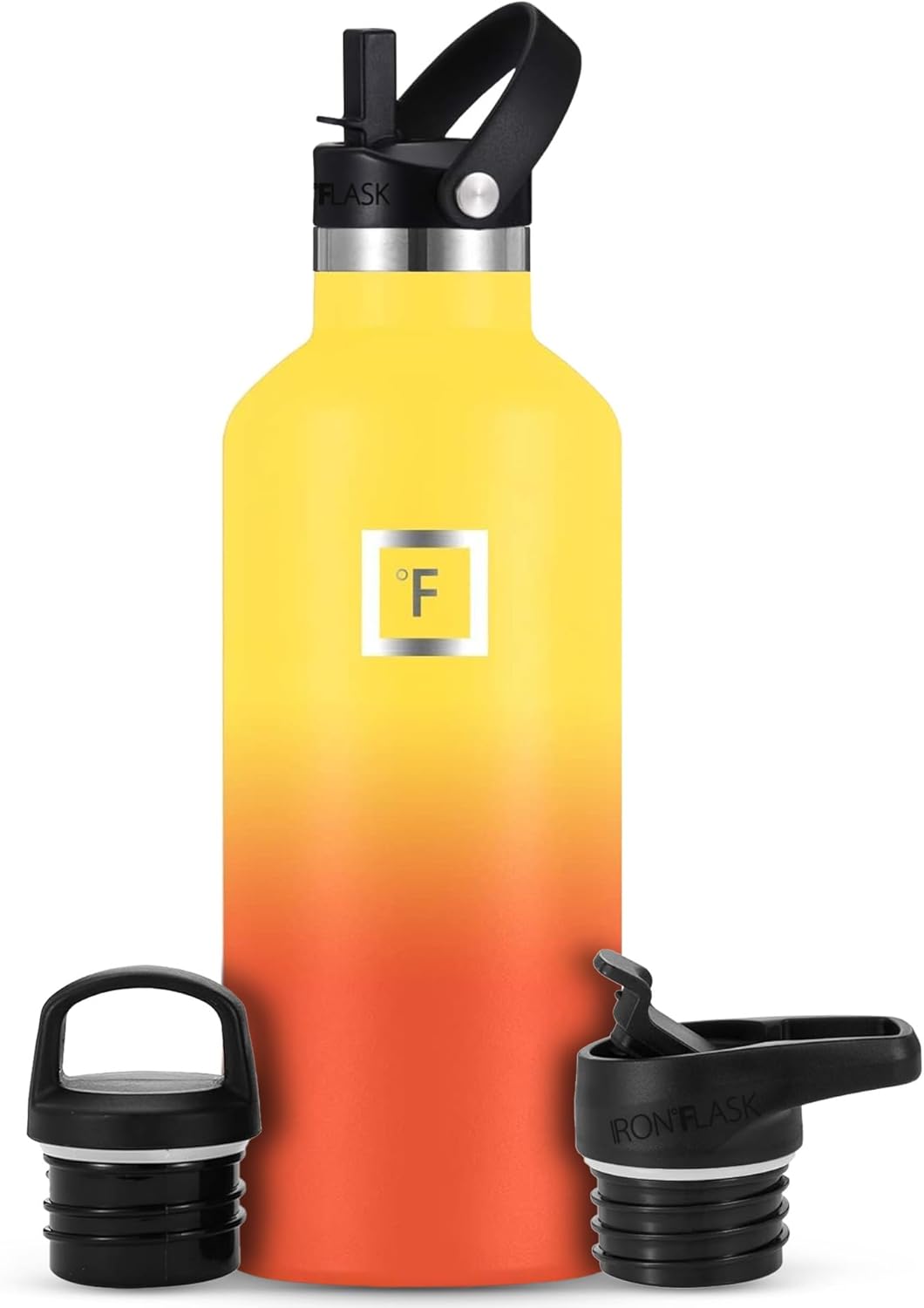 Camping & Hiking Hydration Canteens - 24oz 3 Lids (Narrow Straw/Spout Lid) Leak Proof Vacuum Insulated Stainless Steel - Hot & Cold Double Walled Sports Water Bottle