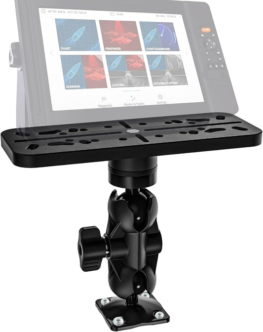 Fish Finder Mount Base, 360° Rotating Boat Electronics Holder, Marine-Grade Composite Mount for Fishfinder, Compatible with Garmin,Lowrance,Humminbird,Raymarine (360° Rotating Fishfinder Holder)