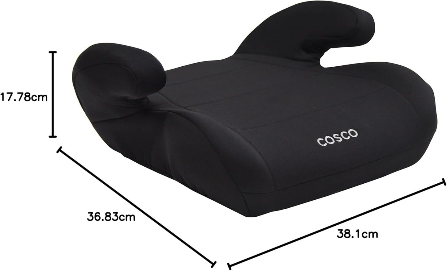 Cosco Kids Topside Lightweight Backless Belt-Positioning Booster Car Seat, Washable Cover, Black