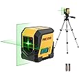 PREXISO Laser Level Self Leveling, 100 Ft Rechargeable & Selectable Green Cross Line Laser Level for Construction, Floor Tile, Home Renovation with Magnetic Pivoting Base, Target Plate & Portable Bag - PuriLite