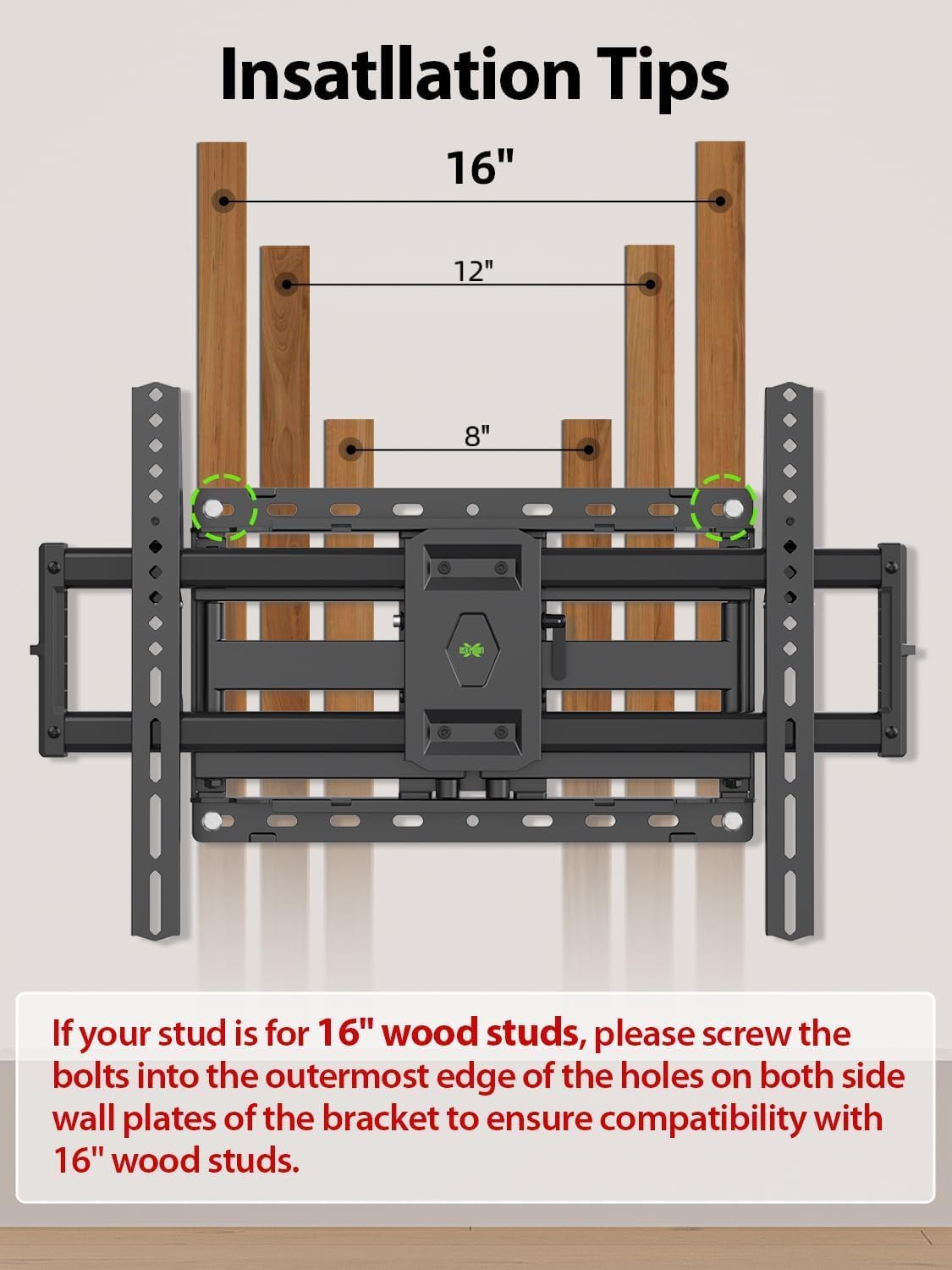 USX MOUNT Full Motion TV Wall Mount for Most 47-84 inch Flat Screen TVs, Wall Mount TV Bracket with Dual Swivel Articulating Arms, TV Mount with Max VESA 600x400mm, up to 132lbs, Fits 8” 12” 16" Studs