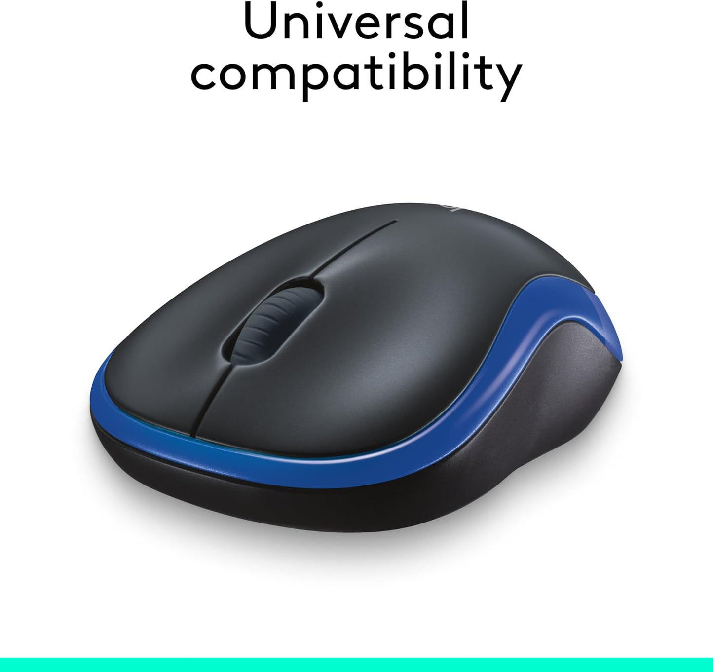 Logitech M185 Wireless Mouse, 2.4GHz with USB Mini Receiver, 12-Month Battery Life, 1000 DPI Optical Tracking, Ambidextrous, Compatible with PC, Mac, Laptop - Black