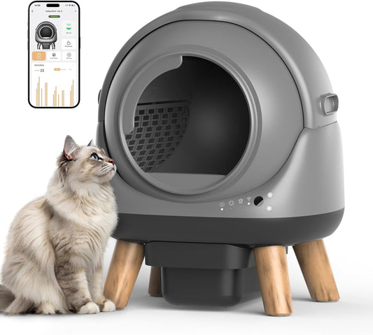 Coziley G1 Self Cleaning Litter Box, Automatic Cat Litter Box, Self-Cleaning Robot with Smart APP Control and Health Monitoring, Includes 2 Roll Trash Bag and Litter Mat