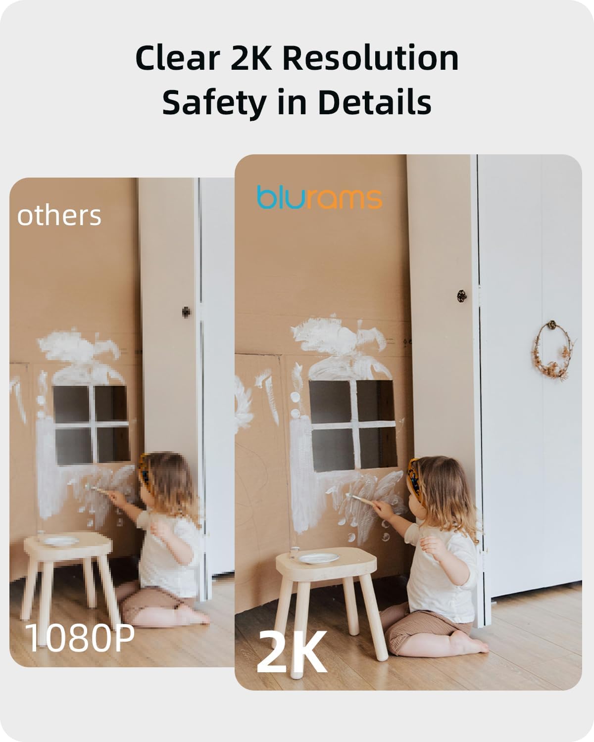blurams Security Camera, 2K Indoor Camera 360-degree Pet Camera for Home Security w/ Motion Tracking, Phone App, 2-Way Audio, IR Night Vision, Siren, Works with Alexa & Google Assistant,White