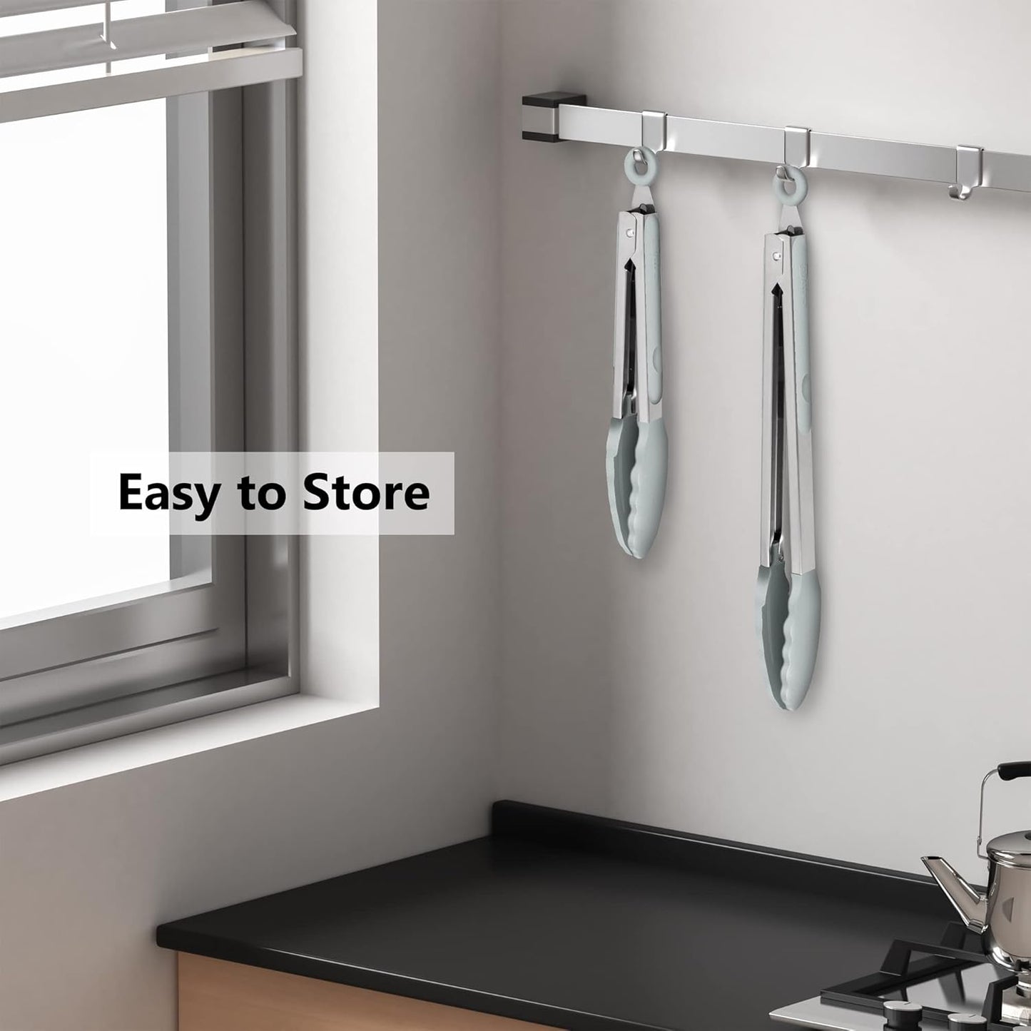 Purilite Select Silicone & Stainless Steel Kitchen Tongs