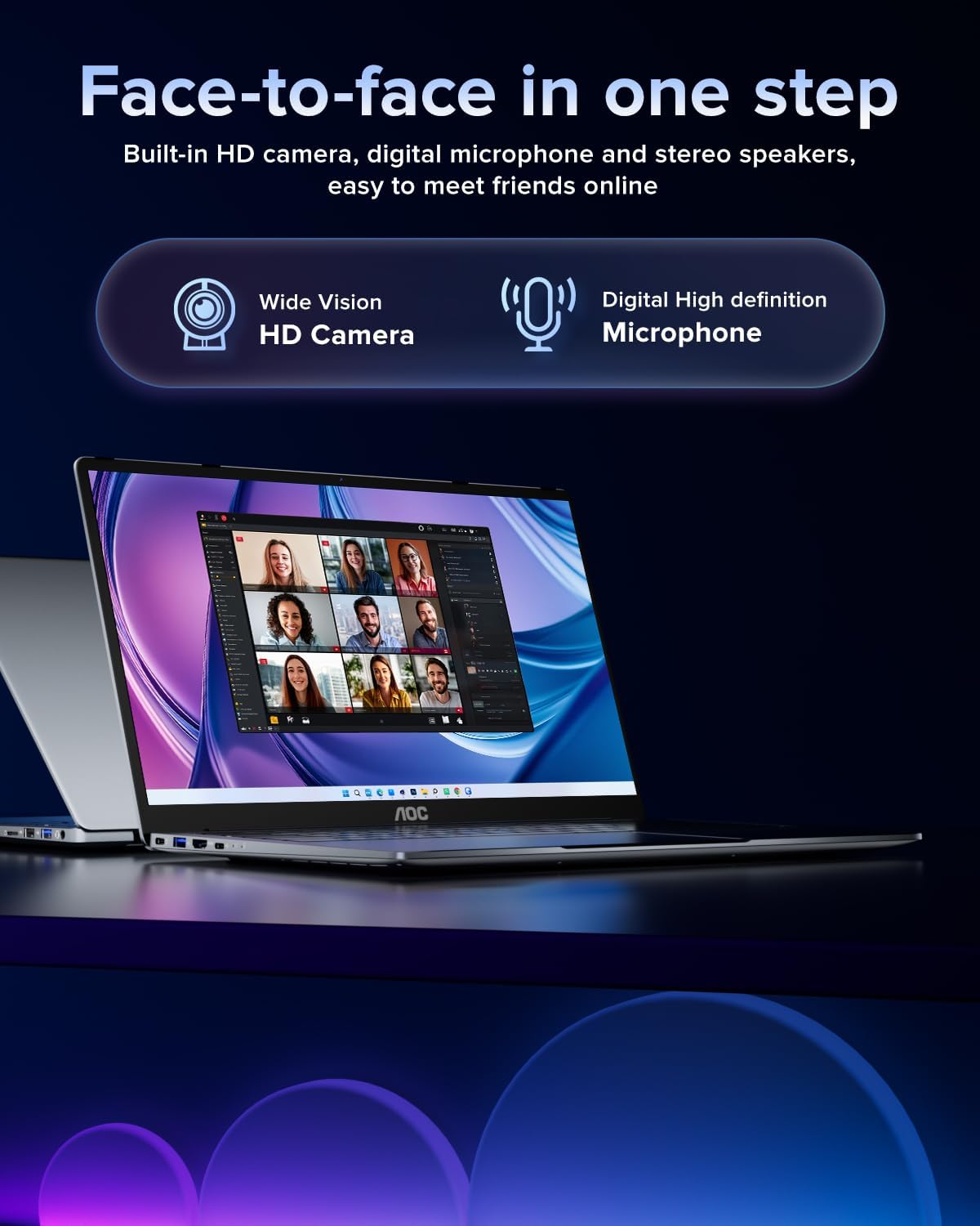 2025 AOC AX15 Laptop, 15.6-inch FHD (1920 x 1080) Display, Intel N97(4C/4T) Processor, 16GB DDR4 RAM, 512GB SSD, Windows 11 Pro, WiFi5, BT5.0, 38Wh Battery
