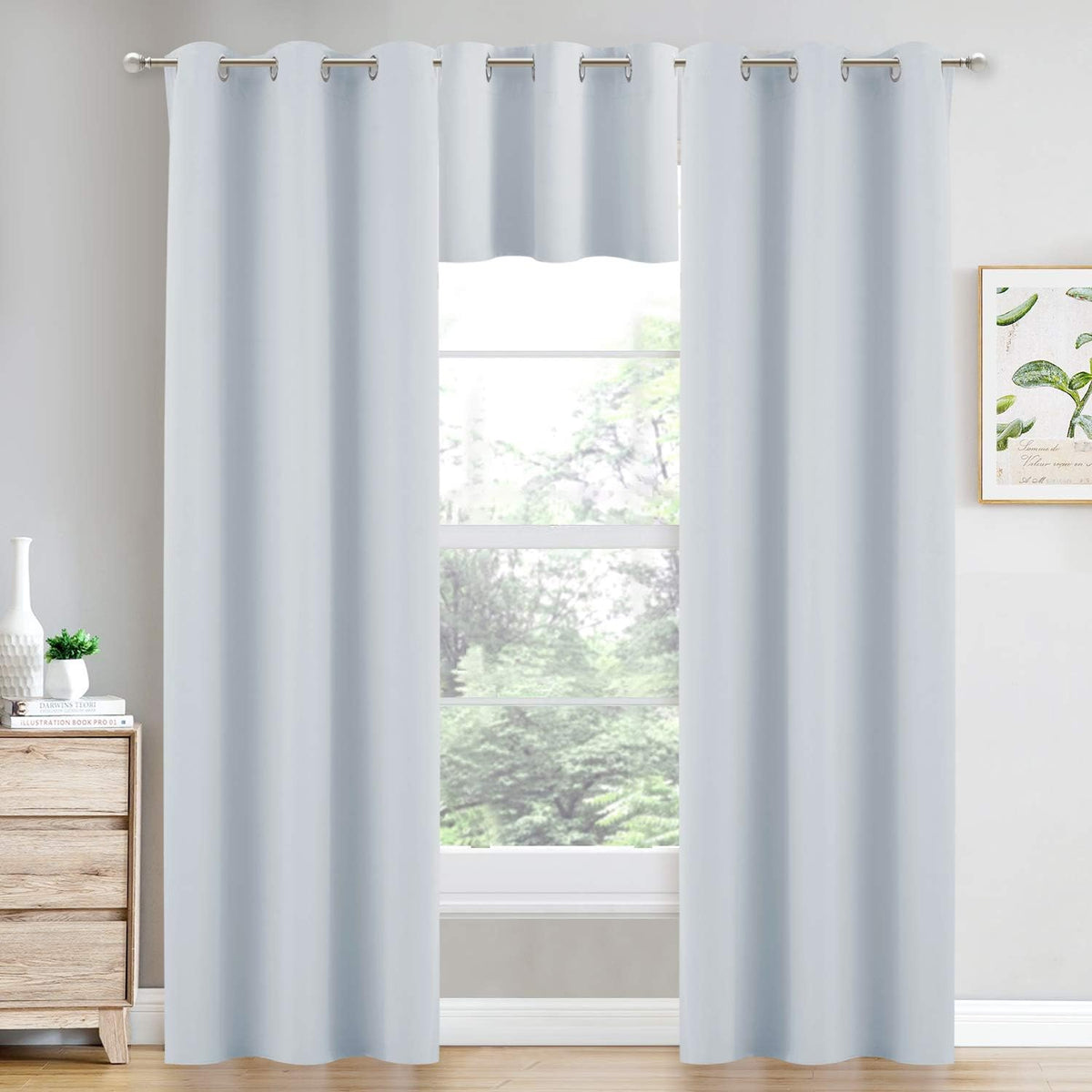 NICETOWN Blackout Curtains 2 Panels for Bedroom- Thermal Insulated Grommet Blackout Curtains 63 Inches Long for Living Room/Kitchen Rideaux occultants (2 Panels, W42 x L63 -Inch,Grey) - PuriLite
