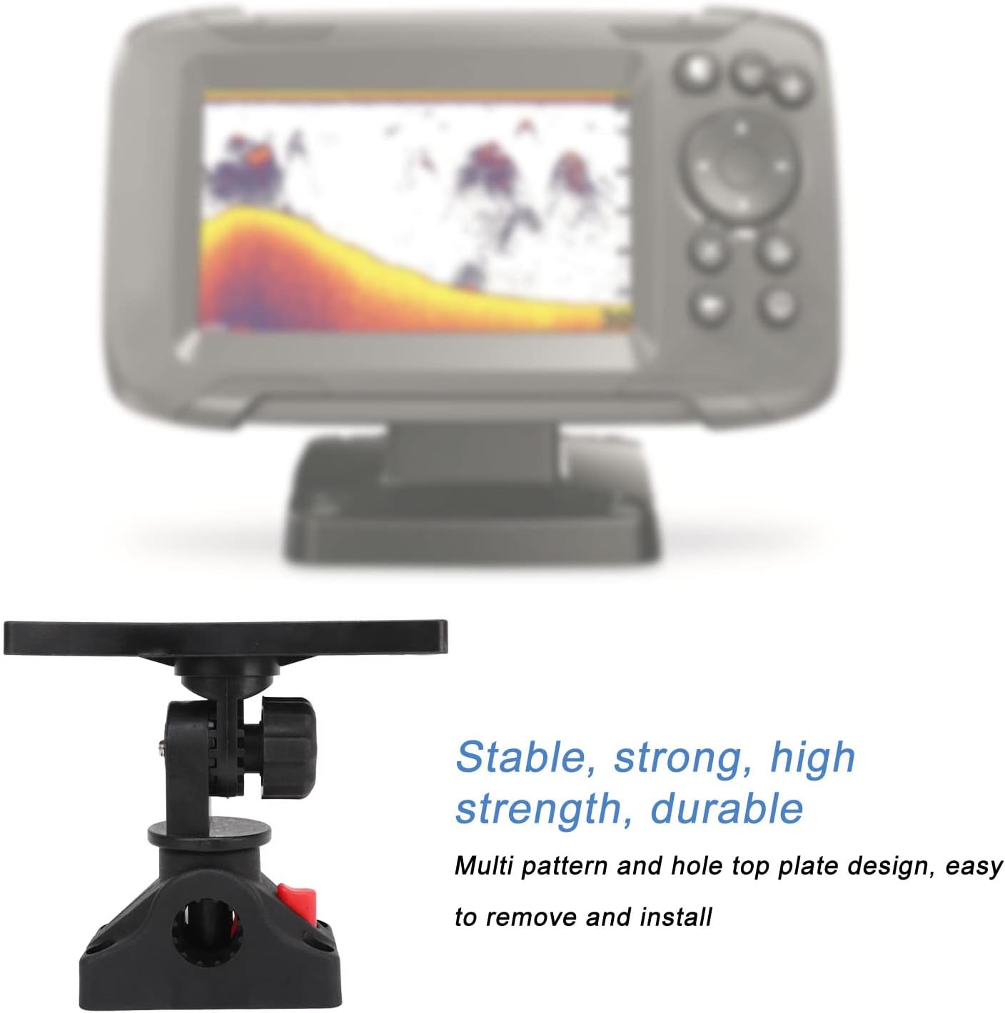 Focket Fish Finder Mount Base, 360° Rotating, Adjustable, Boat Compatible, Universal Fish Finder & GPS Holder