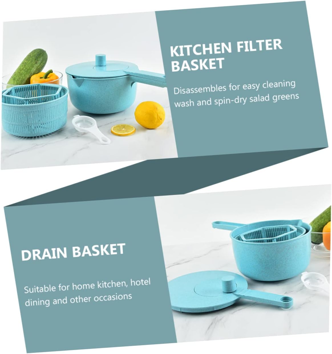 DECHOUS Salad Spinner Alternative Hand Crank Vegetable Drain Basket Random Color