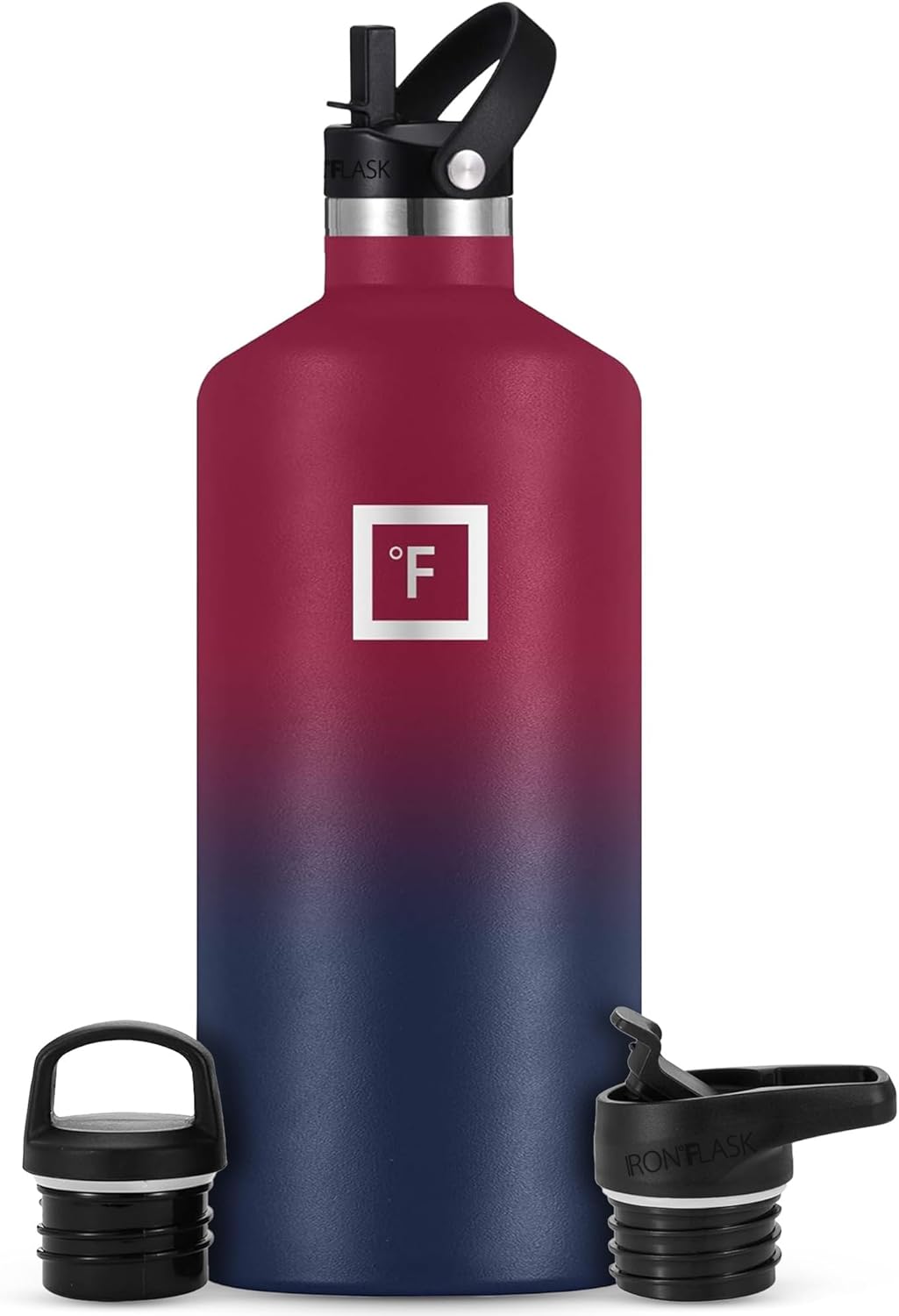 Camping & Hiking Hydration Canteens - 24oz 3 Lids (Narrow Straw/Spout Lid) Leak Proof Vacuum Insulated Stainless Steel - Hot & Cold Double Walled Sports Water Bottle