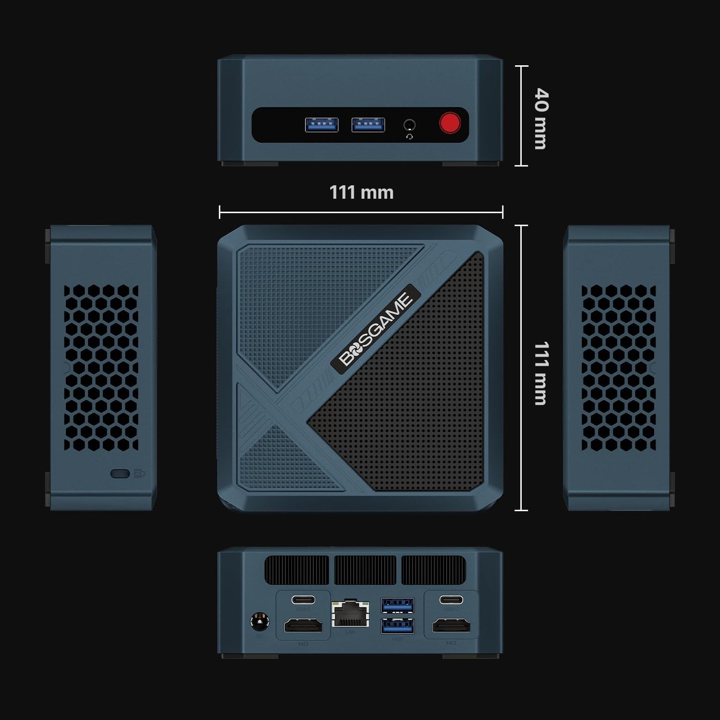 BOSGAME Mini PC P4, Desktop Computers Ryzen 7 5825U PC, Dual LAN Mini Gaming PC,16GB DDR4 RAM, 512GB NVMe SSD, 4K Triple Display, Wi-Fi 6E, Bluetooth 5.2