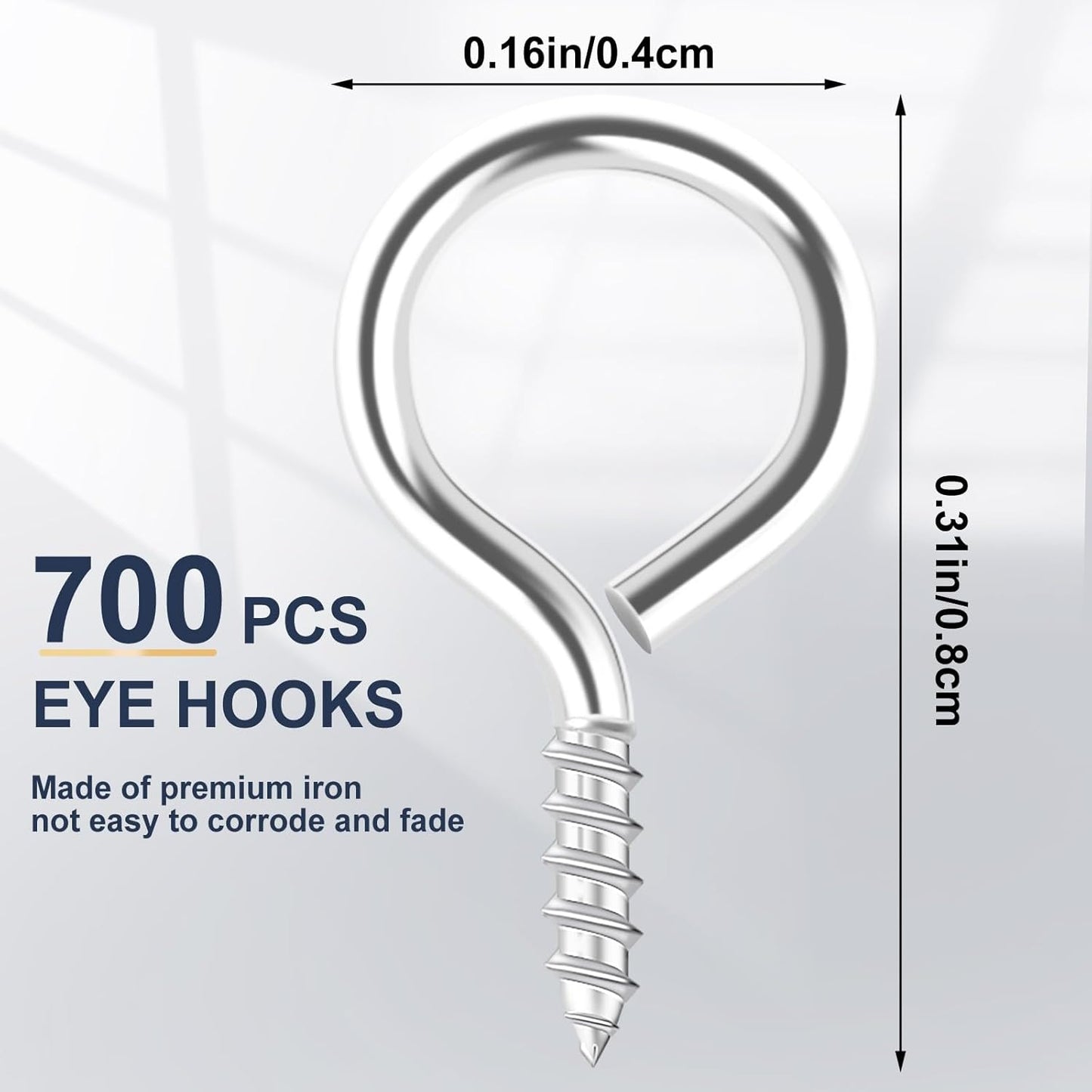 AUGSUN Eye Hooks, 12Pack 2.5 Inch Eye Hooks Heavy Duty 304 Stainless Steel Eye Screw,Screw Eyes Metal Screw Hooks Ring Screws Fasteners Hardware Tools