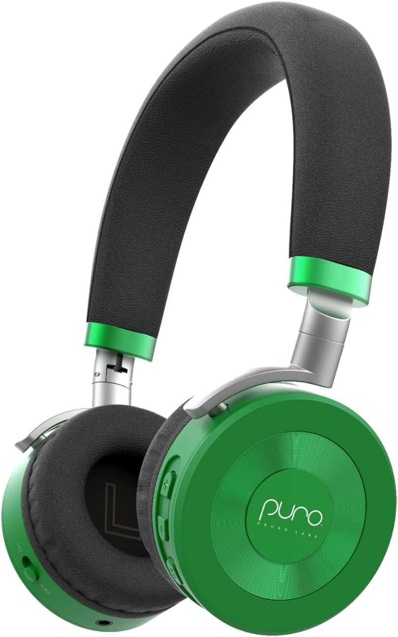 JuniorJam Plus Volume Limiting Headphones for Kids, Foldable & Adjustable Bluetooth Headphones, 22-Hour Battery Life USB-C Charging (Black)