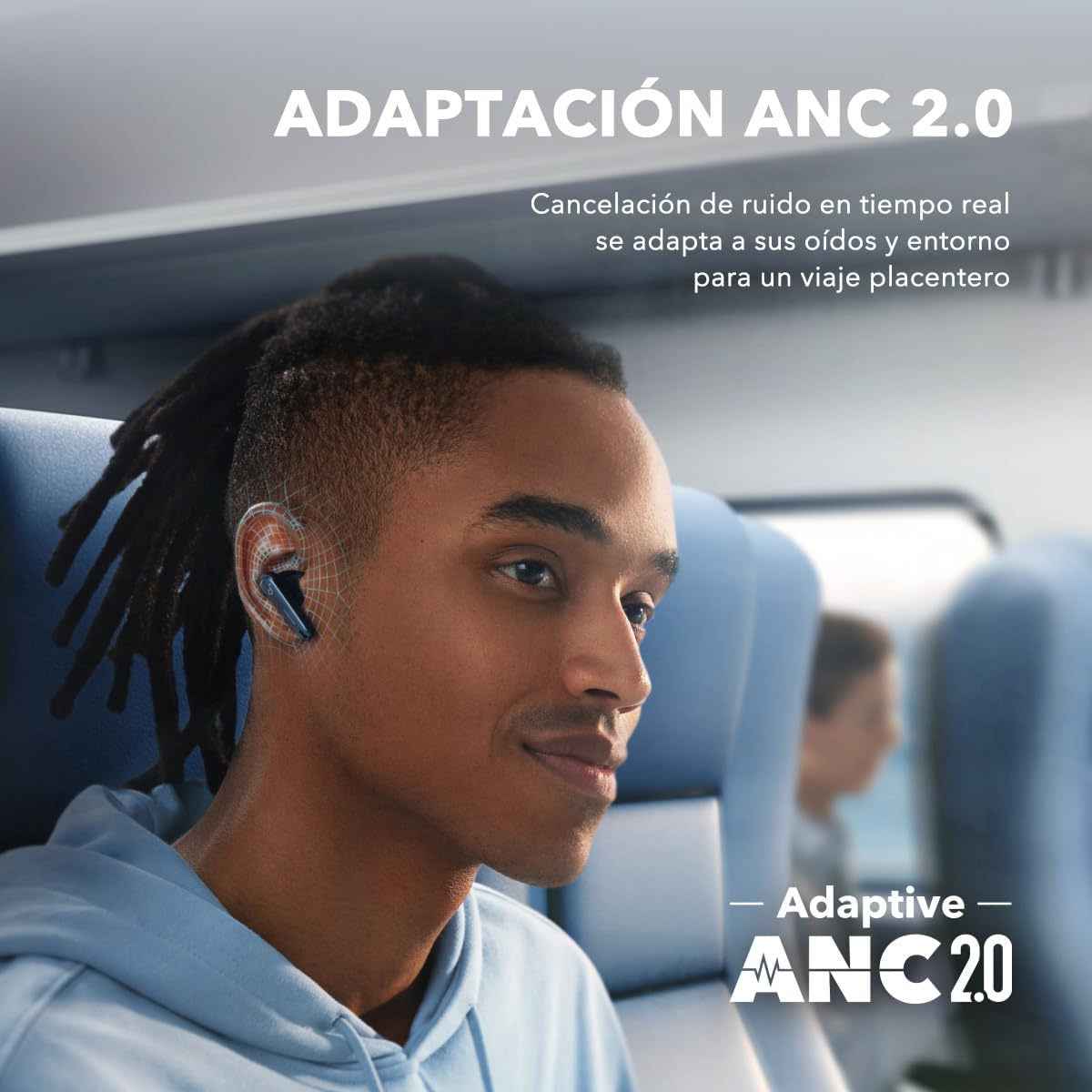 soundcore by Anker Liberty 4 NC Wireless Noise Cancelling Earbuds, 98.5% Noise Reduction, Adaptive Noise Cancelling to Ears and Environment, Hi-Res Sound, 50H Battery, Wireless Charging, Bluetooth 5.3
