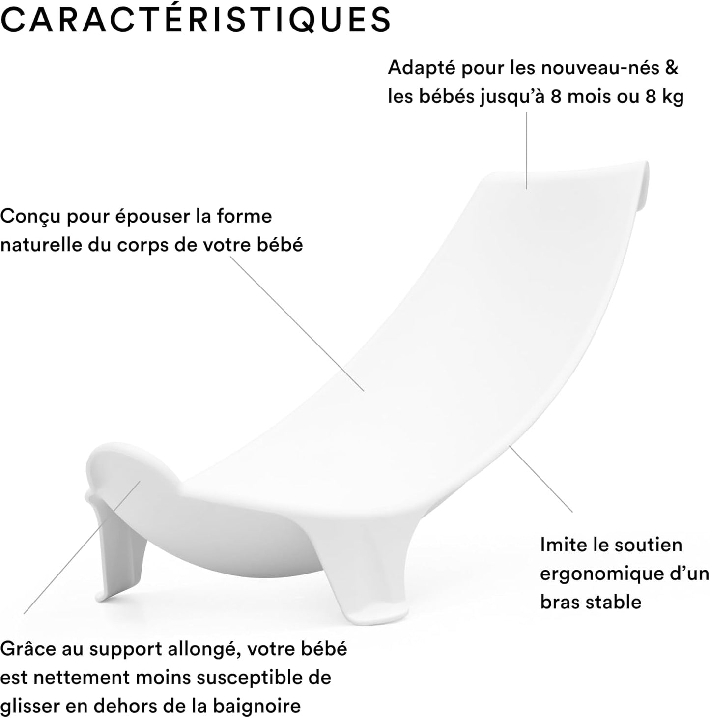 Stokke Flexi Bath Newborn Support, White - Made to Fit Stokke Flexi Bath Foldable Baby Bathtub - Lightweight, Convenient, Comfortable & Safe - Best for Babies Up to Eight Months or 17.6 lbs