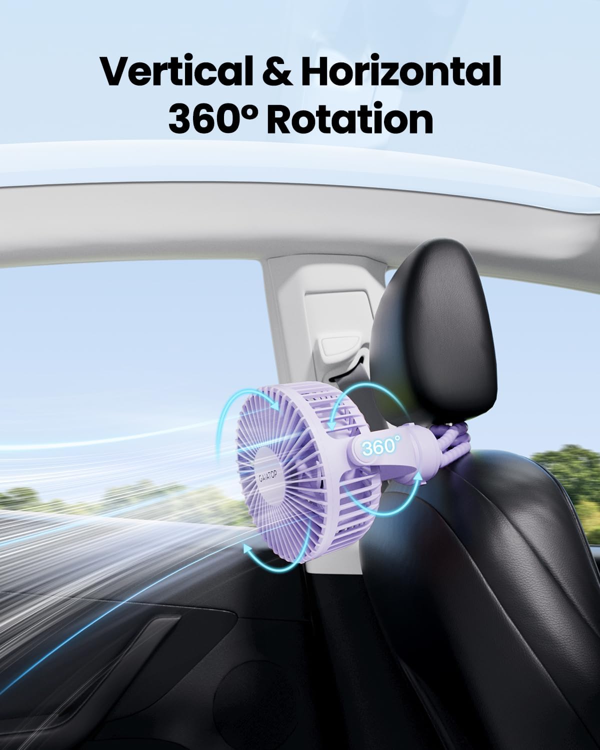 Gaiatop Mini Portable Pram Fan, Rechargeable Small Clip on Fan for Stroller, Detachable 3 Speed 360 Degree Rotate Flexible Tripod Handheld Desk Cooling Car Seat Crib Treadmill Travel Black