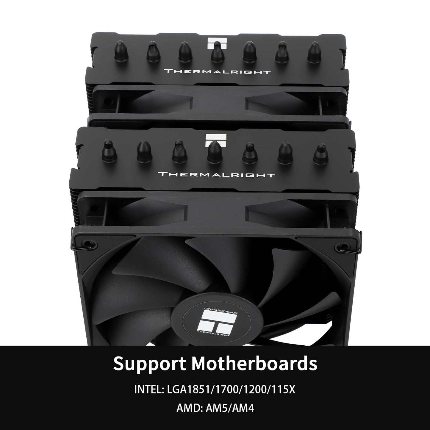 Thermalright Phantom Spirit 120 SE Black CPU Cooler,Dual TL-C12B V2 PWM Fans and Double Towers, 7 Heat Pipes Heatsink Cooler,for AM4/AM5&Intel LGA1851/1700/115X/1200, Computer CPU Cooling,Black