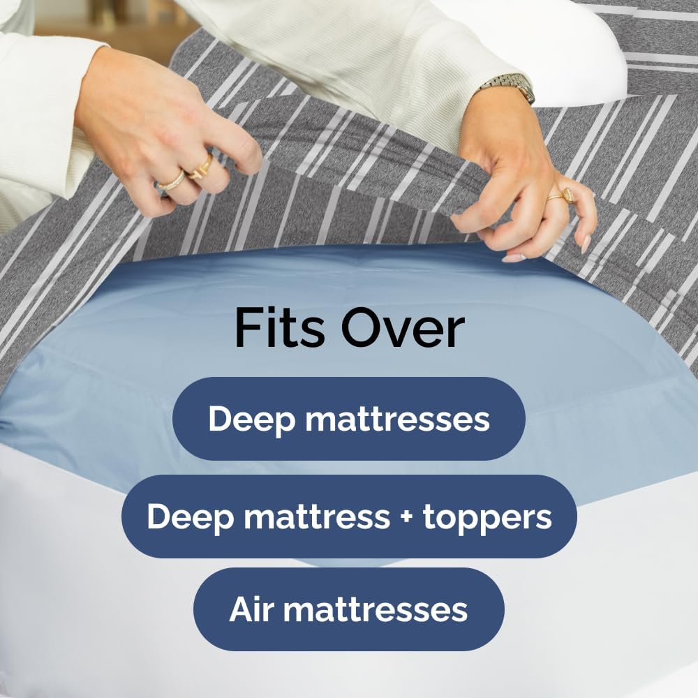 Extra Deep Queen Sheet Set - 6 Piece Breathable & Cooling Sheets - Hotel Luxury Bed Sheets Set - Easy & Secure Fit - Soft, Wrinkle Free & Comfy Sheets Set - White Sheet Set w/Extra Deep Pockets