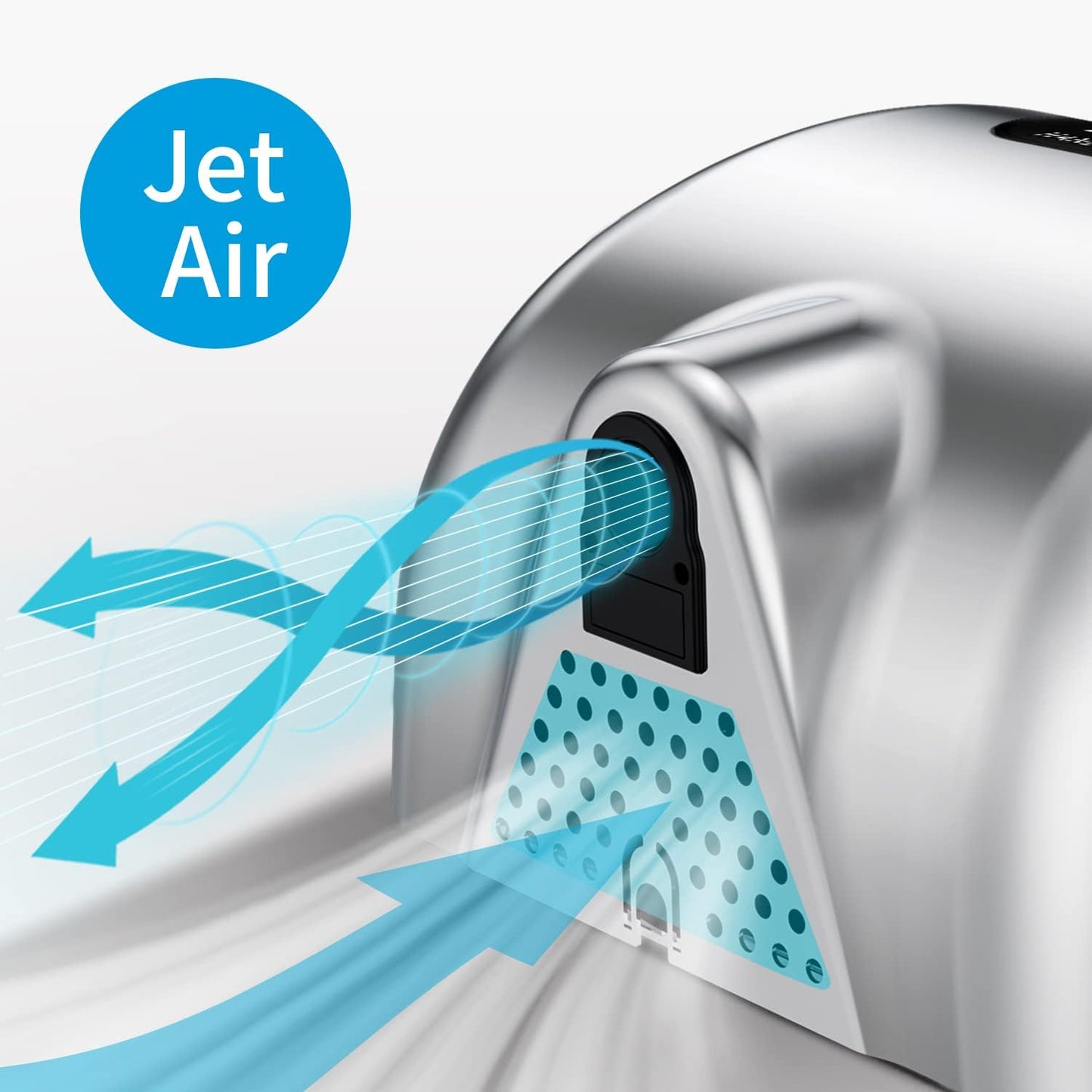 AIKE Surface Mounted High Speed Commercial Hand Dryer CUL Approved 120V 1500W, Brushed Stainless Steel Finish Model AK2800B
