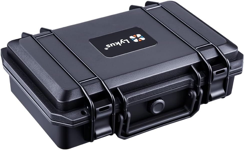 Lykus HC-2710 Portable Waterproof Hard Case with Foam, Camera Case with Customizable Fit Foam,Fit use of Drones,Camera, Equipments, Interior Size 27x16x8 cm