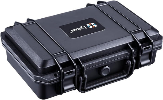Lykus HC-2710 Portable Waterproof Hard Case with Foam, Camera Case with Customizable Fit Foam,Fit use of Drones,Camera, Equipments, Interior Size 27x16x8 cm