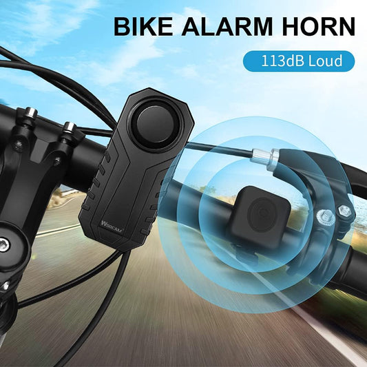 WSDCAM Bike Alarm Horn with Remote Loud 113dB, Waterproof Wireless Antitheft Vibration Bicycle Alarm with Bike Horn for Adults Mountain Bike Road Bicycle Scooter - PuriLite