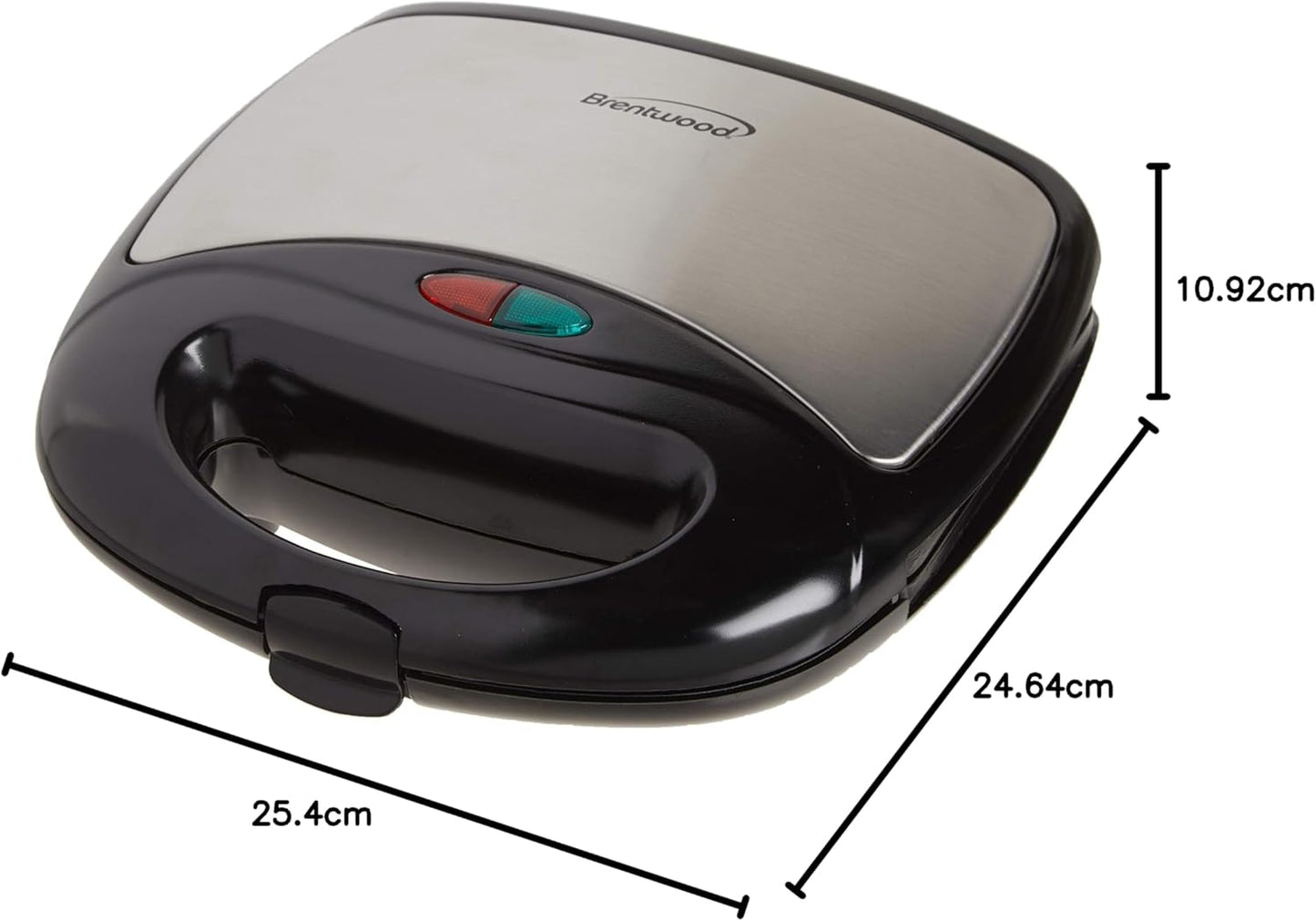 Brentwood BTWTS240B, Sandwich Maker, Black, 10.00in. x 9.70in. x 4.30in.