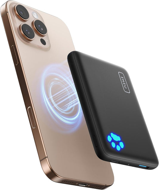 INIU Magnetic Portable Charger, Slim Qi2 30W 10000mAh Power Bank for Mag-Safe, Fast Charging Small Wireless Battery Pack, Travel Essential Phone Charger, Only for iPhone 16/15/14/13/12 Series, White