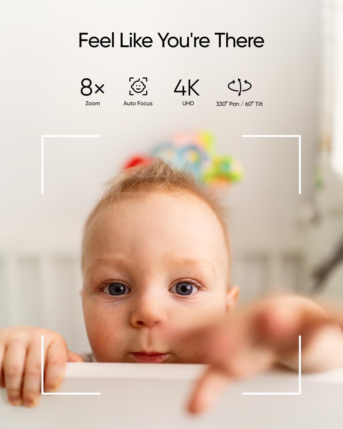 eufy Baby Monitor E21 with 4K Camera, Hybrid Wi-Fi and No Wi-Fi Connection, App and Monitor Control, Ultra-Clear Night View, Pan-Tilt, 8× Zoom, Portable Camera with Built-In Battery, ANR, Smart Alerts