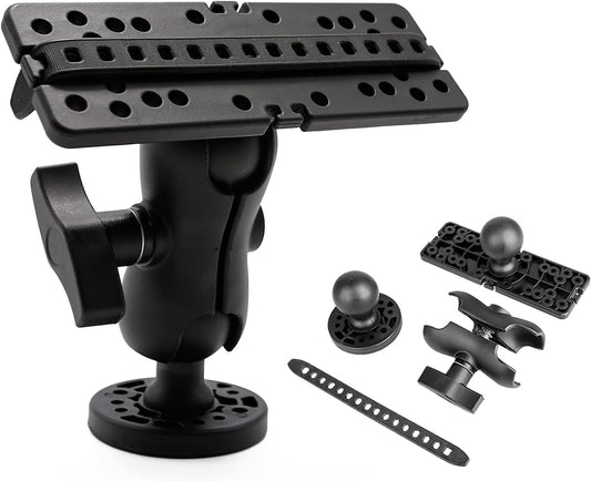 MDEOOSKY Fish Finder Mount Base, Bracket, Mounting Plate - Medium Arm Marine Electronic Mount, Adjustable Rack Replacement for Garmin GPSMAP Striker 5 Plus 5cv