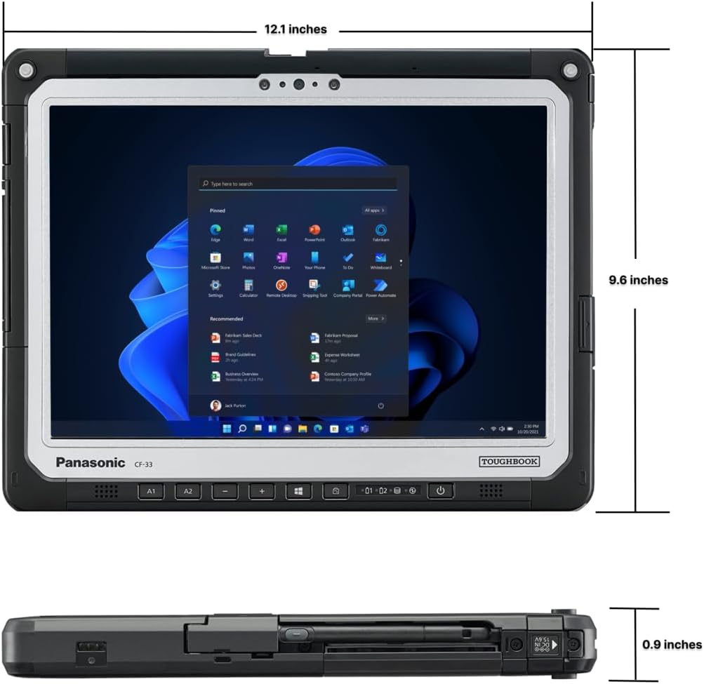 Panasonic Toughbook CF-33 MK1, Intel Core i5-7300U up to 3.5GHz, 12-inch QHD Touchscreen + Digitizer, 8GB RAM, 256GB SSD, 4G LTE, Premium Keyboard, Windows 10 Pro (Renewed)