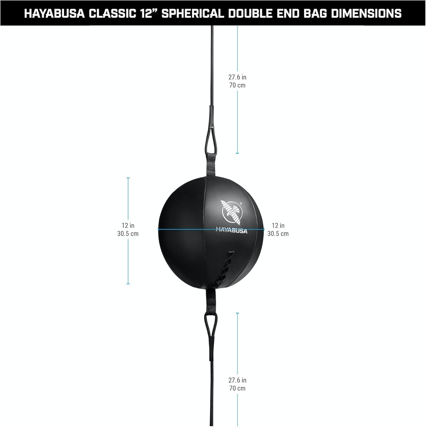 Hayabusa Classic Sphere Double Ended Bag - Black, 12 Inches