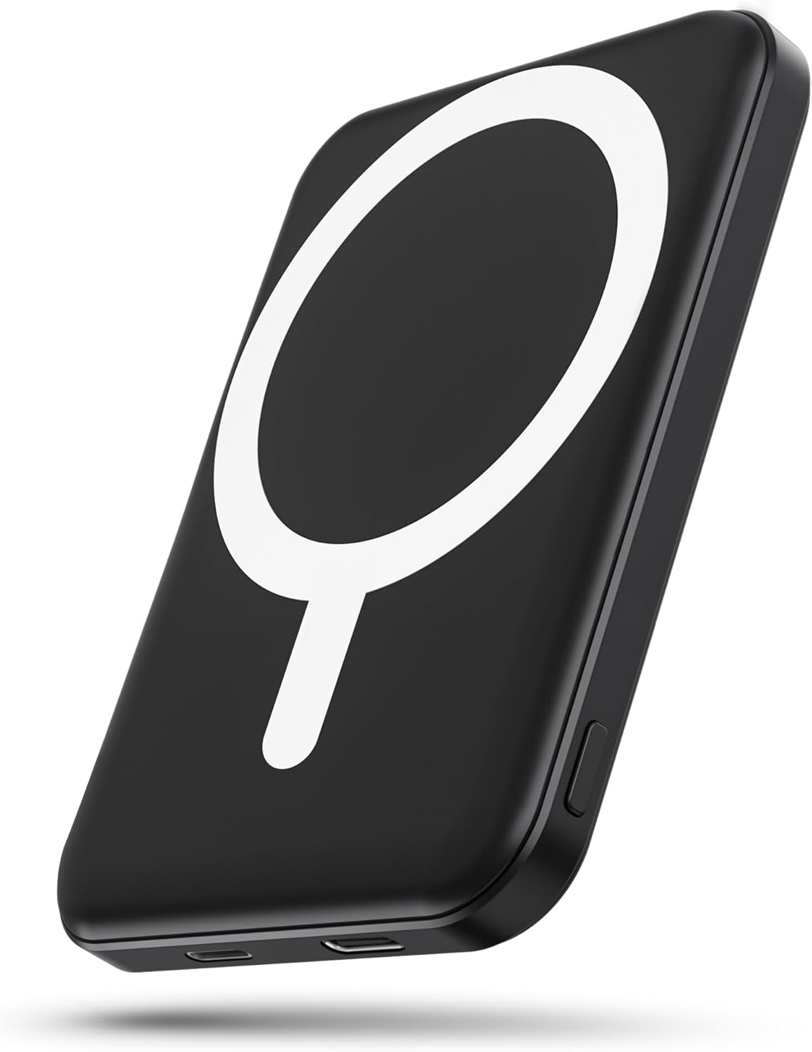 Podoru Mag-Safe Power Bank, Mini 5000mAh Magnetic Battery Pack Power Bank with USB-C Cable 20W Fast Charging Ultra Slim for MagSafe Charger Portable for iPhone 17/16/15/14/13/12/ All Series-Black