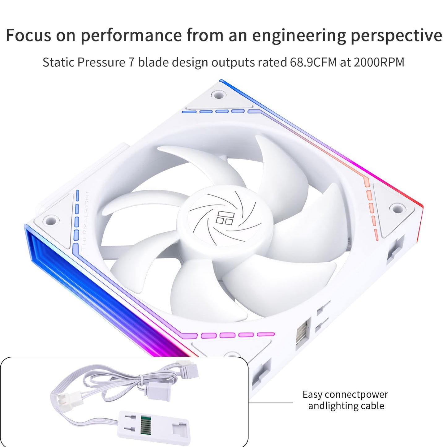 Thermalright TL-M12QR X3 Case Fan, CPU Cooler Comes with ARGB Mirror Light Effect,PC PWM Silent Cooling with 1500RPM Speed,Reverse CPU Cooler Fan (120mm, Black)