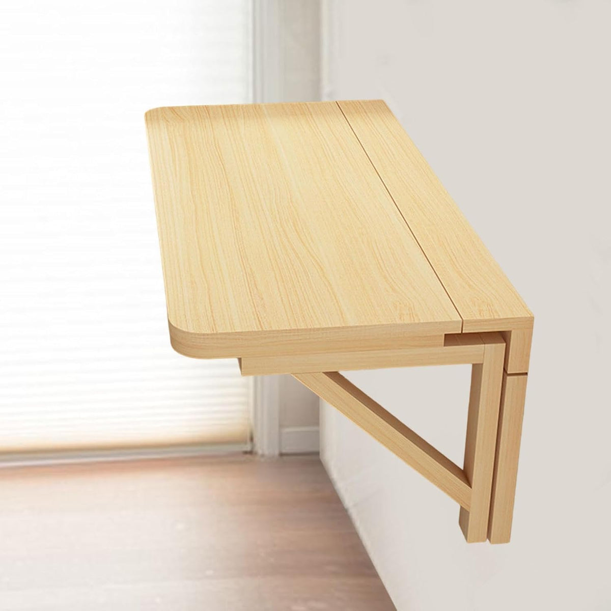 Wall Mounted Folding Wooden Table | Space-Saving Fold-Down Desk