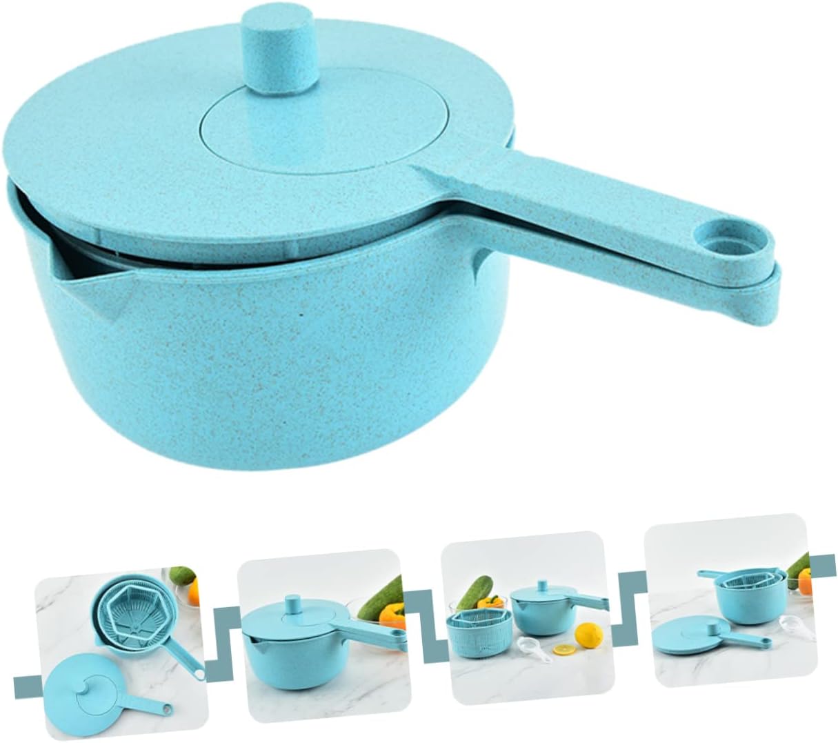 COLLBATH Manual Salad Spinner for Quick Drying Versatile Utensil Storage and Drain Basket for Veggies