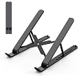 OMOTON Adjustable Laptop Stand | 7-Level Ergonomic Foldable Laptop Riser | Portable Desk Stand for 10–15.6 Inch Laptops & Tablets | Black